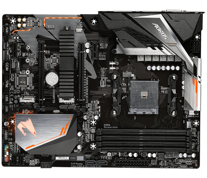 Gigabyte B450 AORUS Elite V2 - 1.0 - Motherboard - ATX - Socket AM4 - B450 AORUS ELITE V2