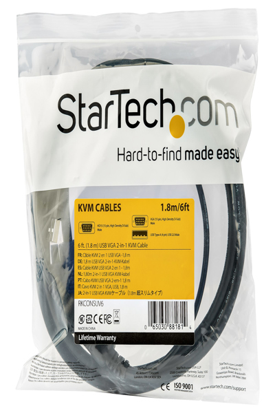 StarTech.com 4,5 meter USB KVM-kabel för rackmonterade konsoler - RKCONSUV15