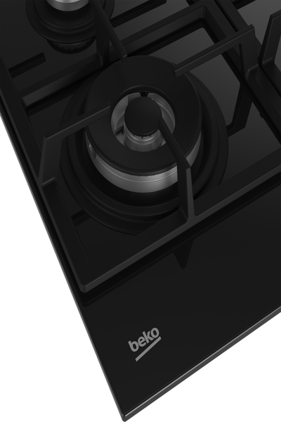 BEKO HILW64325SB, Black, Built-in, 59 cm, Gas, Glass, 4 zone(s) - HILW64325SB
