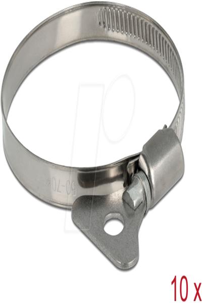 Delock Hose clamp - suitable for 50-70 mm hose (pack of 10) - 19583