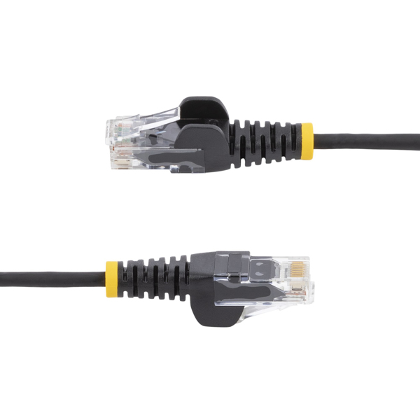 StarTech 2.5 m CAT6 Cable - Slim - Snagless RJ45 Connectors - Black - 2.5 m - Cat6 - U/UTP (UTP) - RJ-45 - RJ-45 - Black - N6PAT250CMBKS