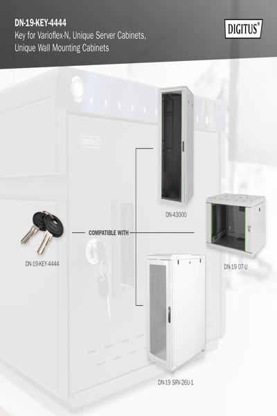 DIGITUS Key for wall-mounted enclosure SOHO PRO, DN-1019, DN-DVR-1 - DN-19-KEY-4444