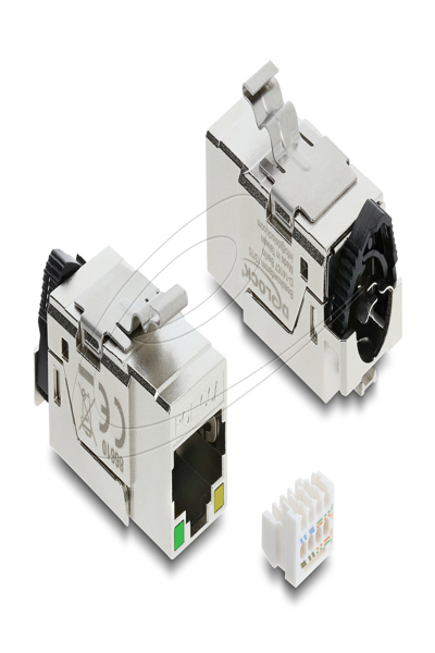 Delock Keystone Module RJ45 Socket Cat.6a STP with PoE LED - 86610