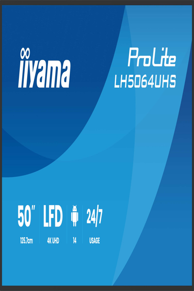 Iiyama LH5064UHS-B1AG 50 IN LCD UHD - Flat Screen - 127 cm - LH5064UHS-B1AG