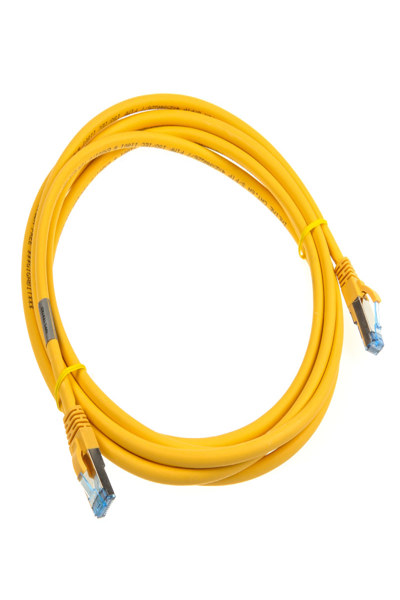 Câble patch en ligne S/FTP PiMF Cat.6A sans halogène 500 MHz jaune 3 m