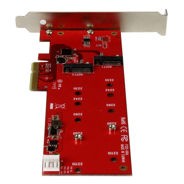 StarTech 2x M.2 SATA SSD Controller Card - PCIe - PCIe - M.2 - Full-height / Low-profile - PCI 2.0 - Red - CE - FCC - TAA - PEX2M2