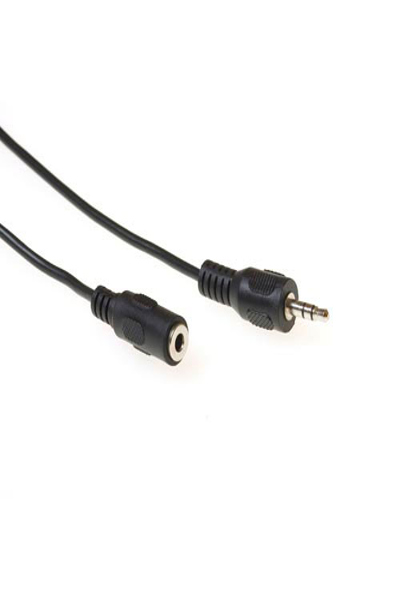 ACT 3 meter audio connection cable 1x 3,5 mmm jack male - 1x 3.5mm stereo jack female - 3.5mm - Male - 3.5mm - Female - 3 m - Black