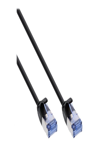 InLine Slim Round Patch Cable Cat.6A Black 2m - 71902S