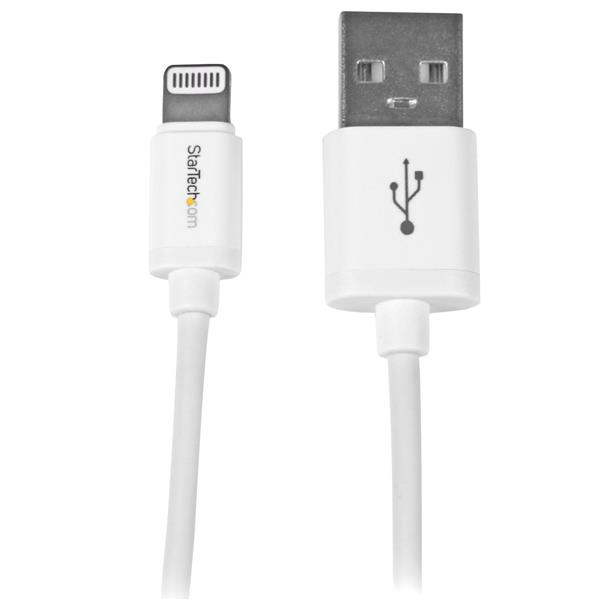 StarTech 1 m (3 ft.) USB to Lightning Cable - iPhone / iPad / iPod Charger Cable - High Speed ​​Charging Lightning to USB Cable - Apple MFi Certified - White - 1 m - Lightning - USB A - Male - Male - White - USBLT1MW