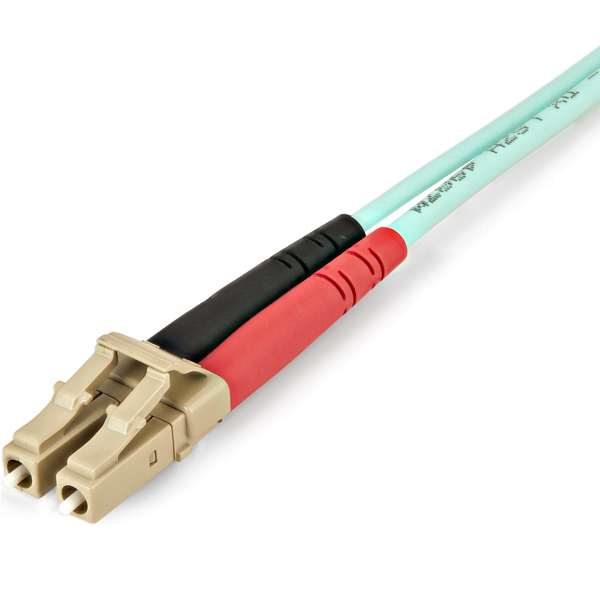StarTech Aqua OM4 Duplex Multimode Fiber - 2m / 6 ft - 100 Gb - 50/125 - OM4 Fiber - LC to LC Fiber Patch Cable (450FBLCLC2) - Network cable - 2 m - Aquamarine - 450FBLCLC2