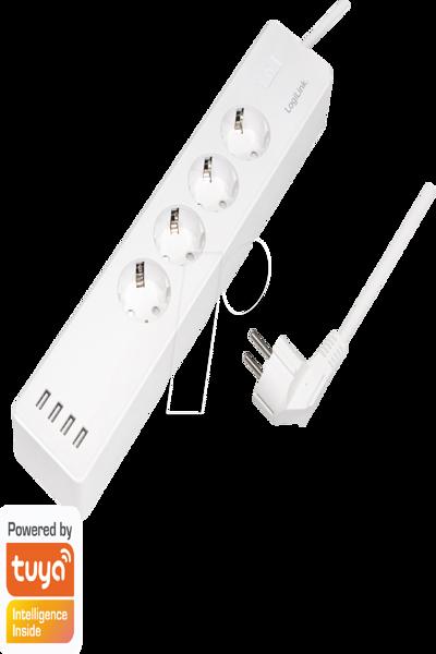 LogiLink Smart Home Wi-Fi 4-portars uttagsremsa + USB - SH0104