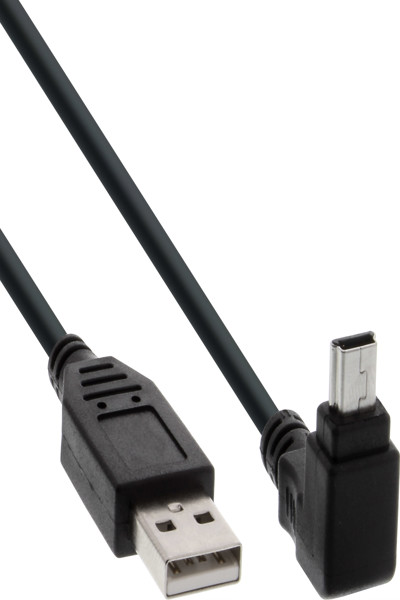 Câble USB InLine Type A mâle / Mini 5 broches mâle coudé à 90° - noir - 0,5 m
