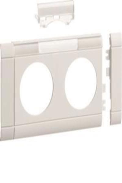 Hager GB080219016, cache double, blanche