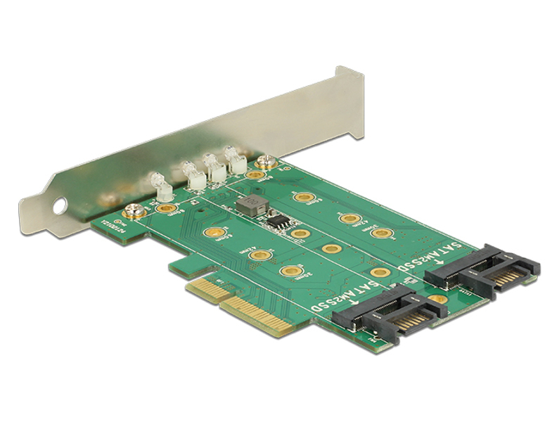 Delock PCIe card > 3 x M.2 card slot - storage controller - 89518