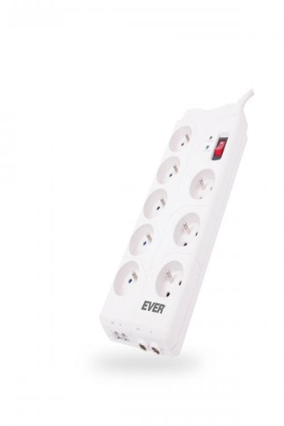 EVER T/LZ05-HOM019/0000 - Horizontal/Vertical - Blanc - 8 prise(s) CA - Alimentation - 2 m - 250 V