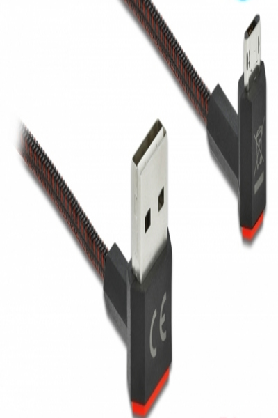 Delock Easy - USB cable - USB (M) up/down angled, reversible to Micro-USB Type B (M) up/down angled, reversible - 85265
