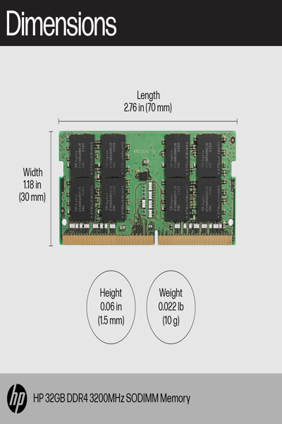 HP 8GB 3200 SODIMM Memory: DDR4 - 8C4X8AA