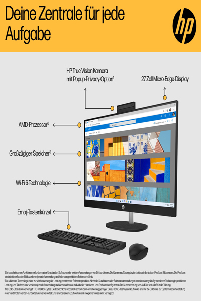 HP 27-cr0470ng All-in-One: Ryzen 7 7730U, 2GHz