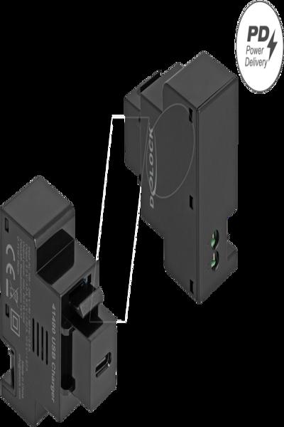 Delock Keystone Module with USB Type-C Charging Port PD 20 W black - Digital - 0.22 m - 41480