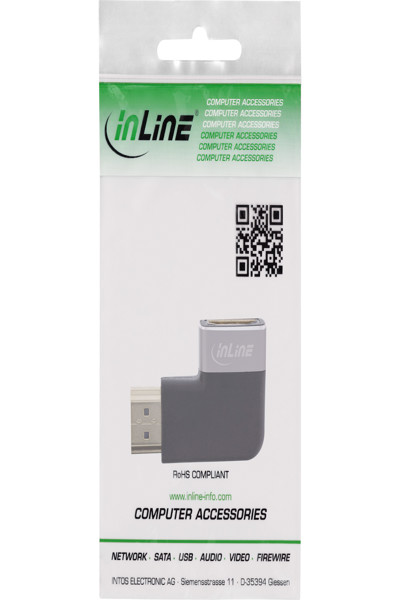 Adaptateur HDMI InLine - Prise/fiche HDMI A - 90° gauche - 8K UHD