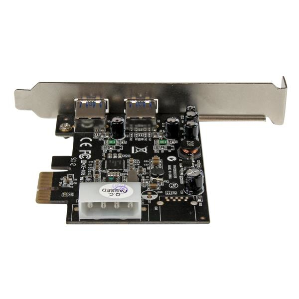 StarTech 2 Port USB3.0 PCI Express Interface Card with UASP and 4 Pin LP4 Molex - USB Adapter - PCIe - USB3.0 x 2 - for P/N: USB3S2ESATA3 (PEXUSB3S25) - PEXUSB3S25
