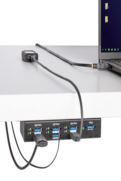 StarTech.com 7-Port Managed USB Hub with 7x USB-A, Heavy Duty with Metal Industrial Housing, ESD & Surge Protection, Wall/Desk/Din-Rail Mountable, USB 3.0/3.1/3.2 Gen 1 5Gbps - 5G7AINDRM-USB-A-HUB