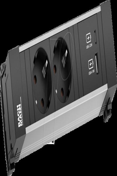 Bachmann Power Frame, Inomhus, Typ F, 2 AC-uttag, 220 mm, 1 st - 916501