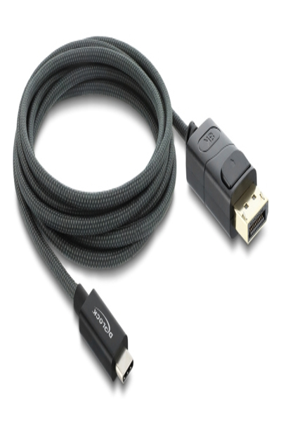 Delock Coaxial USB Type-C to DisplayPort Cable DP Alt Mode 4K 60 Hz with Braided Sheath - Cable - Digital - 81702
