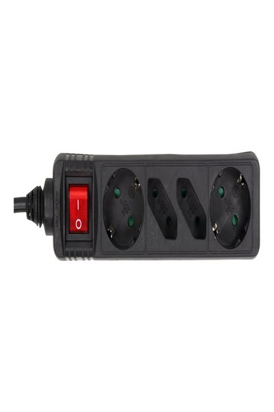Bloc multiprises InLine - 4 prises - 2x CEE7/3 + 2x Euro CEE 7/16 - noir - 5 m