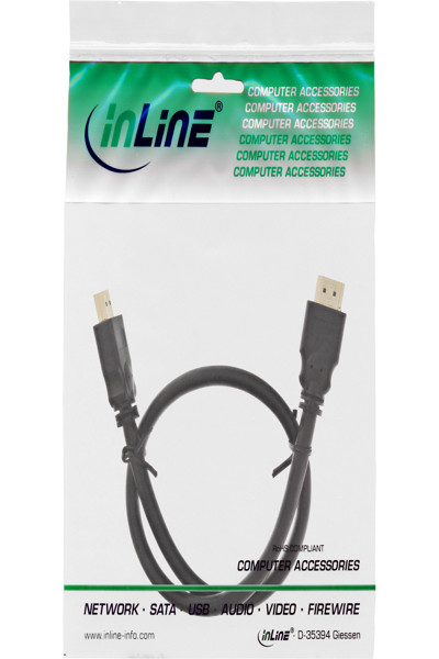 Câble HDMI InLine - Câble HDMI haute vitesse - M/M - noir - contacts dorés - 10 m