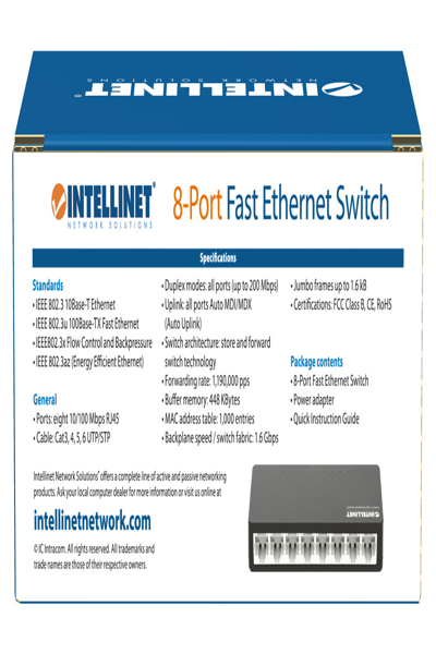 Intellinet Switch - 8 x 10/100 - 561730