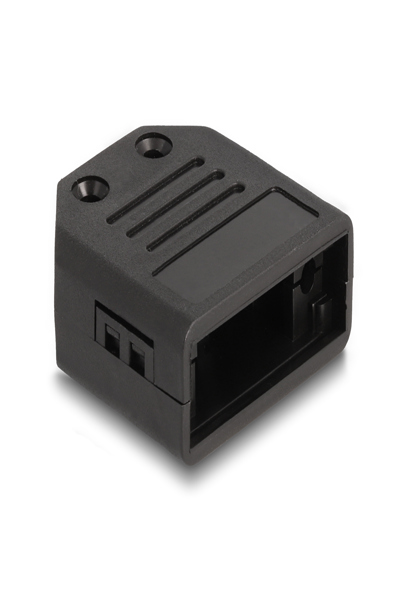 Delock Connector hood - D-Sub, for 9 pin male / female, plastic, with strain relief - 67026