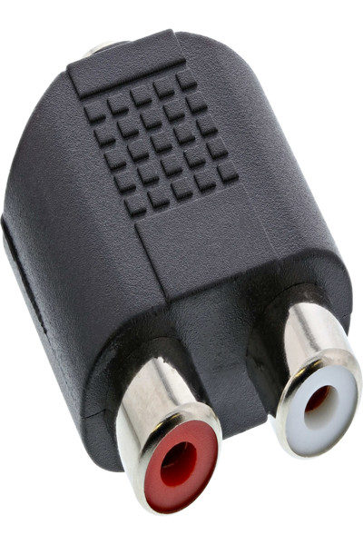 Adaptateur audio en ligne jack 3,5 mm femelle stéréo / 2x RCA femelle