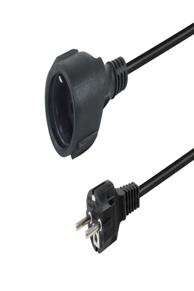 EQUIP POWER CABLE CEE 7/7 TO CEE 7/3 MALE/FEMALE BLACK - 112182