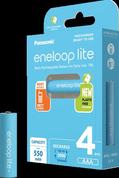 Panasonic BK-4LCCE/4BE, Battery, Blue, Nickel-Metal Hydride (NiMH), 550 mAh, 1.2 V, AAA - BK-4LCCE/4BE