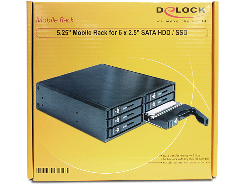 Delock 5.25" Mobile Rack for 6 x 2.5" SATA HDD / SSD - 47221