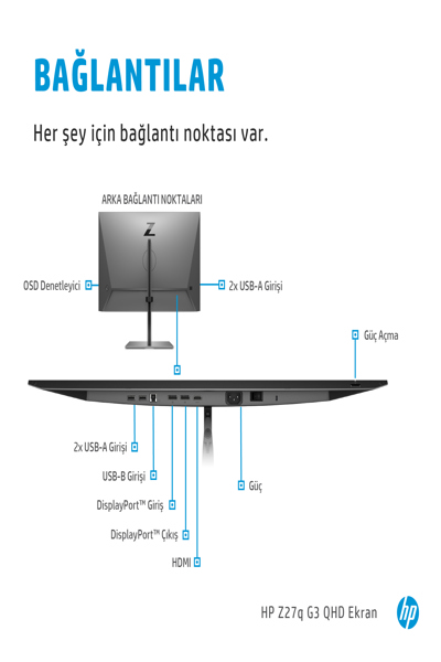HP Z27q G3 QHD - 68.6 cm (27") - 2566 x 1440 pixels - Quad HD - LED - 5 ms - Silver - 1C4Z7AA