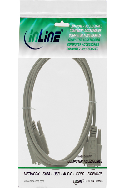 Buy InLine Serial extension - 9pin male / female - moulded - 1:1 ...