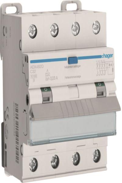 Hager ADX482D Fi-LS 4p 10kA C-32A 30mA A