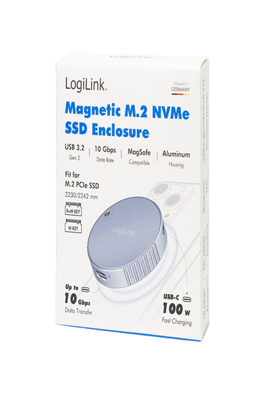 LogiLink UA0438 - Magnetisches M.2 2230 NVMe SSD GehÃƒÂ¤use USB 3.1 grau - Case - USB 3.0 - UA0438