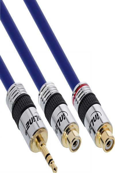 Câble audio InLine Premium 2x RCA femelle / 3,5 mm mâle plaqué or 0,25 m
