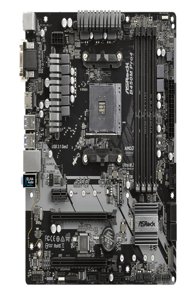 ASRock B450M PRO4 Motherboard micro ATX socket AM4 - 90-MXB8F0-A0UAYZ