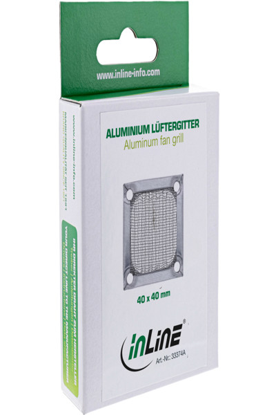 Grille de ventilateur en aluminium avec filtre - 40 x 40 mm