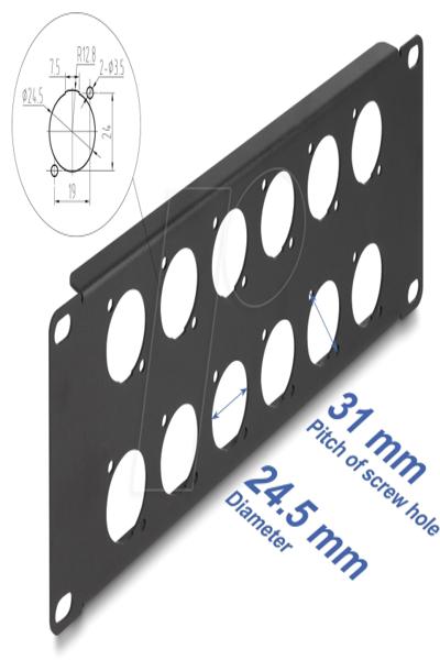 Delock patchpanel (blank) - D-typ - 88054