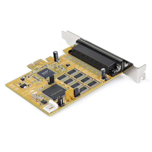 StarTech 8 Port PCI Express Card - PCIe RS232 Expansion Card - 16C1050 UART - Windows & Linux (PEX8S1050) - Serial Adapter - PCIe - RS-232 x 8 - Yellow - PEX8S1050