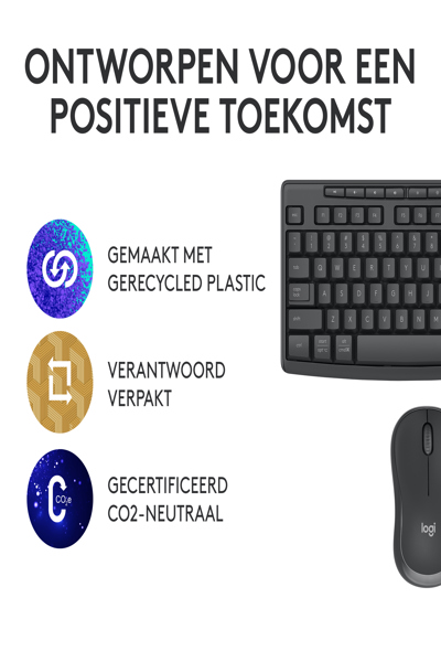 Logitech MK370 Combo for Business - Wireless - RF Wireless + Bluetooth - Membrane - AZERTY - Graphite - Mouse included - 920-012066