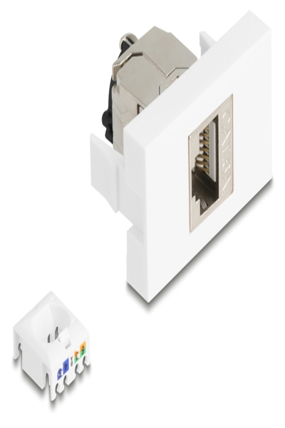 Delock Easy 45 Modul RJ45 Buchse zu LSA Cat.6a STP mit Verschlussclip und - 90905