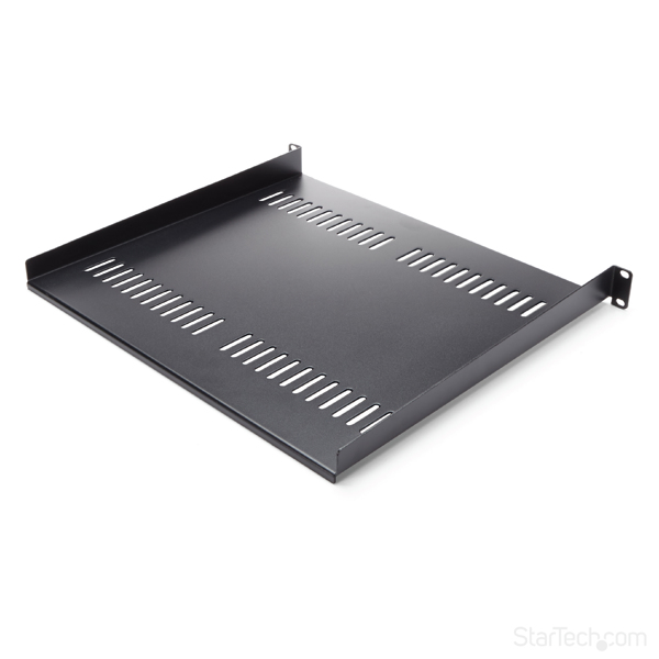 StarTech Vented 1U Rack Shelf - 16 in. Deep - Rack - Shelf - Black - 1U - 40.6 cm (16") - CABSHELF116V