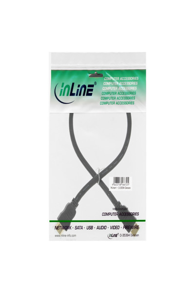 Câble HDMI haute vitesse en ligne avec Ethernet - M/M - noir - contacts dorés - 1 m