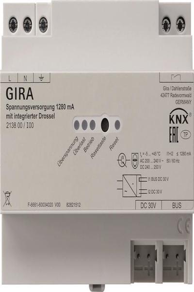 GIRA 213800 Alimentation 1280 mA self KNX REG